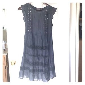 Anthropologie Peasant Dress with Sheer cap sleeves